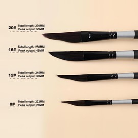 HARY Dagger Watercolour Brush, 4PCS Dagger Brush