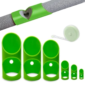 GDGJWL 6PCS Pipe Insulation Cutting Guide， Molded Foam Pipe Cutter Tool with 15MM-53MM Insulation Cutting Fixture for Home/Industrial/Commercial Plumbing + Bonus 59" Tape Measure (Green)