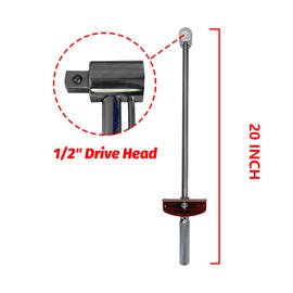 AUTOKATO 1/2 Inch Drive 20" Dual-Drive Beam Torque Wrench 0-300Nm/0.1kg Increments SAE/MM Compatible