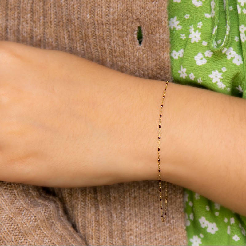 Carissima Gold Women's 9ct Yellow Gold Red Enamel Bead Mini