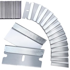 Gold Deer 100-Piece Set Scraper Replacement Blades, Scraper Metal Single-Sided Blades, Industrial Scraper Blades, Razor Blades, Scraper Refill, Replacement Parts, Razor Scraper Replacement Blades