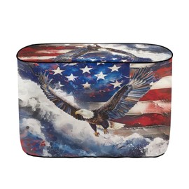 Hechitok American Flag Eagle Camper Propane Tank Cover - Dual Tank Holder for Rv, Travel Trailer - 20 Pound Double