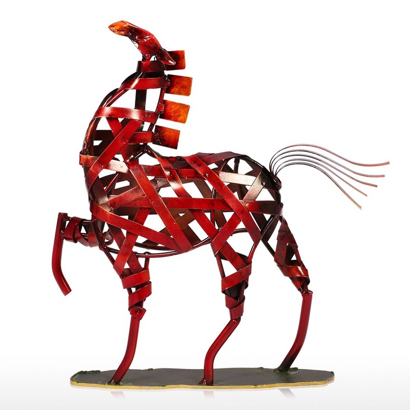 TOOARTS Metal Sculpture Metal weaving horse Home Furnishing Articles Handicrafts