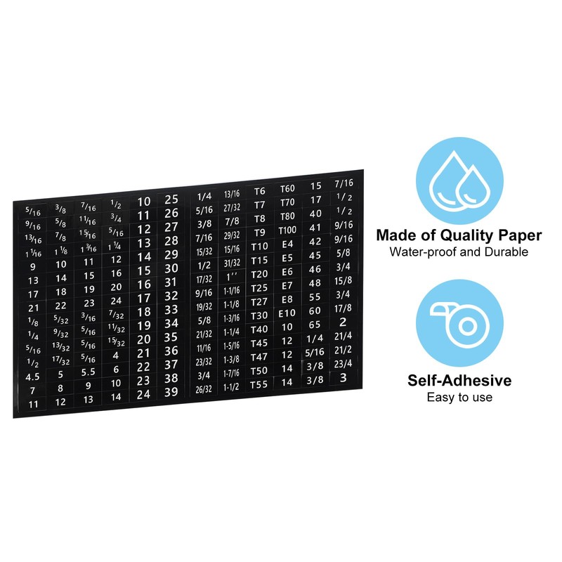 PATIKIL Tool Box Labels, 8 Sheets Toolbox Decals Wrench Socket