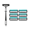 Full body razor (with blade) + 6 replacement blades for