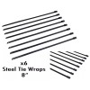 Unbranded 8" UNIVERSAL STAINLESS STEEL CABLES ZIP TIES X6 BLACK