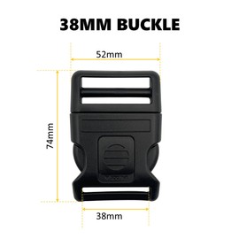 EesTeck 1 Set 38mm Extra Thick Heavy Duty Buckle Clip, Dual Adjustable Plastic Quick Side Release Plastic Buckle and tri-glide slider for Luggage Straps Pet Collar Backpack Repairing