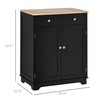 HOMCOM Sideboard with Solid Wood Countertop, Modern Kitchen Storage Cabinet,