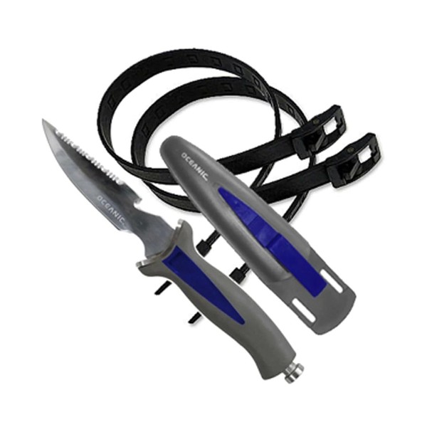Oceanic Scorpion Scuba Diving Sharp Tip Knife with Sheath and Straps