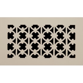 Decorative Vent Cover for a 10x6 Opening. Resin Paint Grade Grille Can Be Used As Return, Supply, Foundation Vent, Register. Iron Ring Design. 12x8 Overall Size