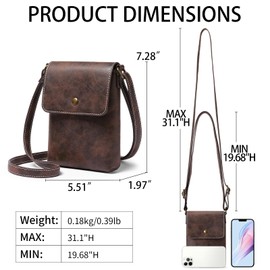 FALAN MULE Crossbody Bags for Women Leather Cell Phone Wallet Purse Adjustable Strap With Card Slots