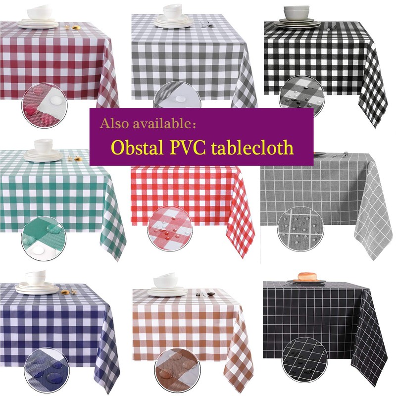 Obstal 210GSM Rectangle Red Tablecloth, Christmas Decorations Table Cloth Waterproof,