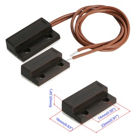 Aoje-Link RC-39NC Wired Magnetic Door Switch Window Sensor Alarm for Home Security Access Control and Burglar Alarm System Black 2pcs