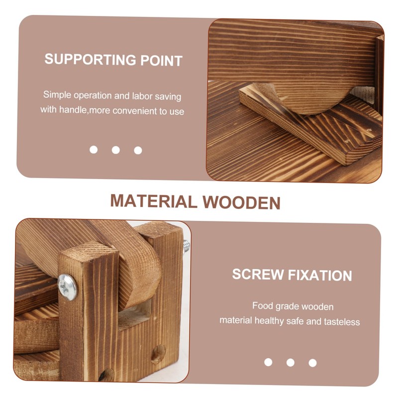 GRIRIW 1Pc Wooden Dumpling Wrapper Presser Tool for Kitchen Manual