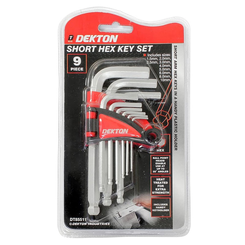 Dekton 9PC Ball End Short Hex Key Set | Ball