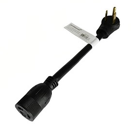 Parkworld 691838 Adapter Cord Welder 50 Amp 6-50P Male Right Angle to 20 Amp L6-20R Locking Connector Female (1 Feet)