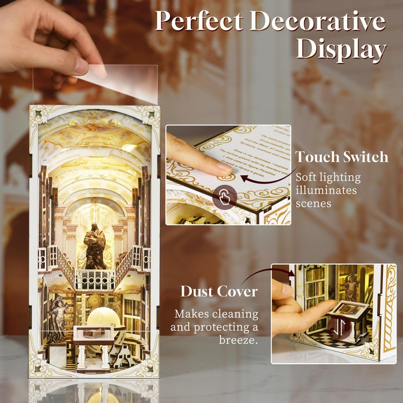 MiniCity DIY Book Nook Kit for Adults, 3D Wooden Puzzle