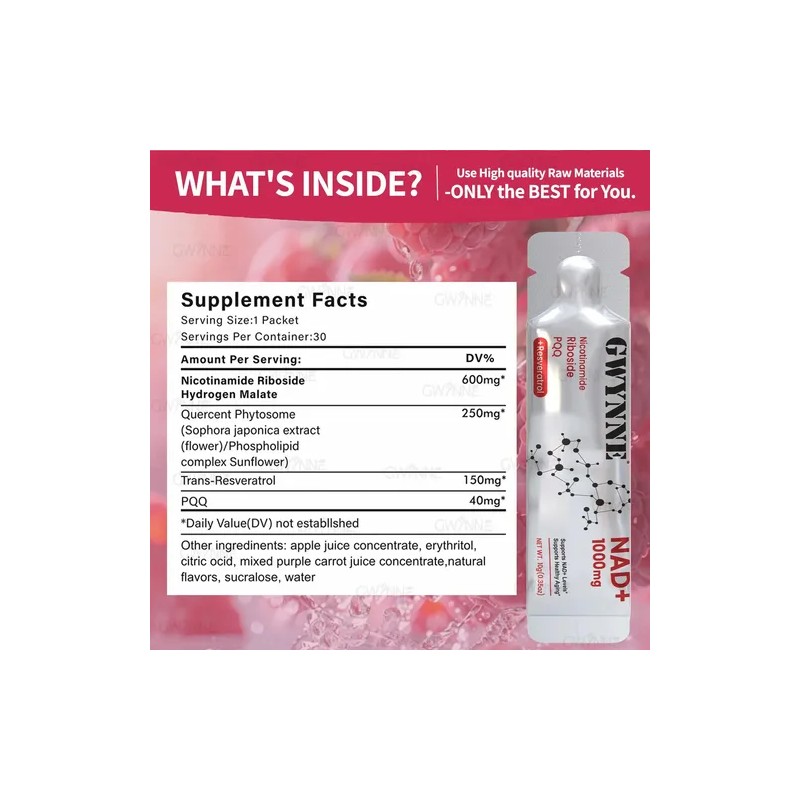 Gwynne Nad 1000mg 30 Unidad Con Resveratrol Pqq