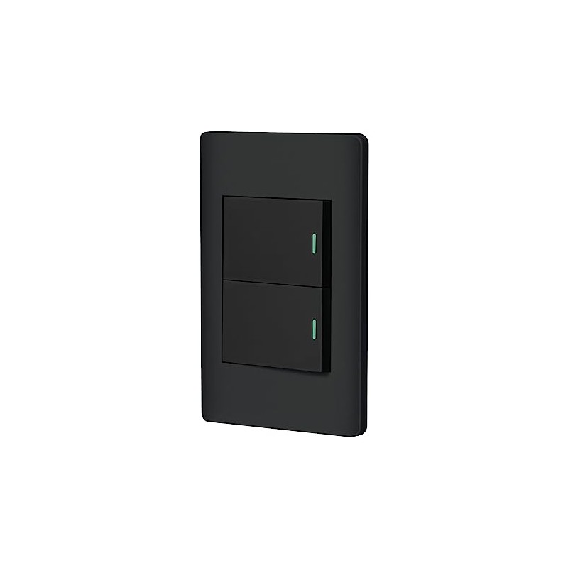 Volteck Apdo15 Placa Armada Negra Interruptores Sencillos Línea Lisboa