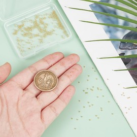 UNICRAFTALE 400 Pieces 1.5 mm 24 Carat Gold-Plated Spacer Beads Few Rondelle Stainless Steel Beads Gold Metal Beads 0.8 mm Hole Crimp Beads for DIY Necklaces Bracelets Jewellery Making