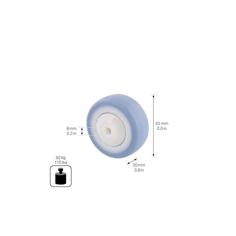 Wagner 03675101 Furniture Castor Soft Replacement Wheel Deluxe Diameter 50