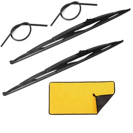 32 Wiper Blades for Rv or Motorhome rv windshield wipers 12mm 9mm J Hook with 1pcs Car wash towel And 2pcs Wiper Blades And 2 Pcs Refills 32"/32"