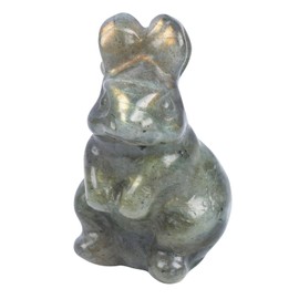 Lovionus89 Crystal Rabbit Sculpture, 1.5 Inch Rabbit Figurine Statue, Gemstone Animal for Home Decor or Collectibles, Moonstone