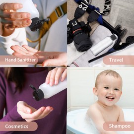 Lisapack Botellas de viaje de 3.4 onzas con tapa abatible (5 piezas) contenedor dispensador vacío para cosméticos de tamaño de viaje (100 ml, marrón)