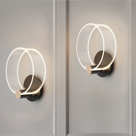 Wall Sconce Dimmable 10W Acrylic LED Wall Light, Modern Wall Lamp with toggle switch 3000-4000-6000K 3CCT Brightness（10-100%）for Living Room Bedroom Pathway Corridor Stairs Balcony Hotel-2 Pieces