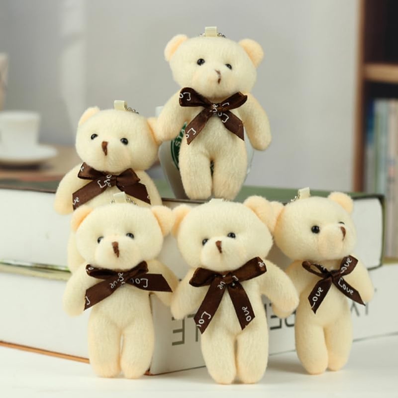 ERINGOGO 10 PCS Cartoon Bear Plush Toy DIY Bear Bowtie