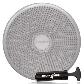 Bouncyband – Wiggle Seat – Silver, 13” D – Large Sensory Cushion for Kids Ages 6-18+ – Promotes Active Learning, Improves Student Productivity, Includes Easy-Inflation Pump