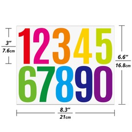 HASWARE Mailbox Numbers: 6 Sheets Number Stickers - Waterproof and Self Adhesive for Address, Sign, Door (3" Color 60 Pcs)