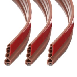 uxcell 3pcs Door Draft Stopper, Self Adhesive Door Sweep for Bottom of Door with Brush for Keeping Out Cold, Inside and Outside Door, Door Bottom Seal Blocker Noise (3Ft, Brown)