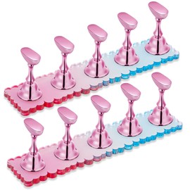 LADYING 2 Sets Nail Painting Practice Stand Acrylic Fake Nail Art Holder For Press Ons Magnetic Nail Display Design Tools Kit Accessories For Home DIY Beginner Salon Supplies（Gradient Purple）