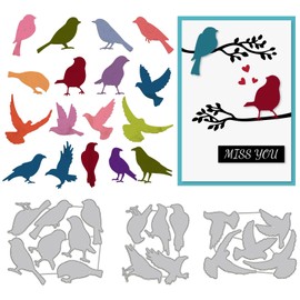 GLOBLELAND Birds Cutting Dies Metal Crows Pigeons Animals Cutting Cuts Embossing Stencils Template for Card Making Decoration for DIY Scrapbooking Album Craft