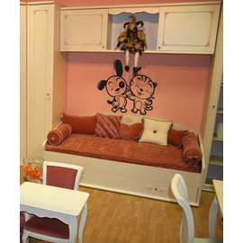 Vinyl Wall Decal Sticker Happy Puppy and Kitty OS_AA604B