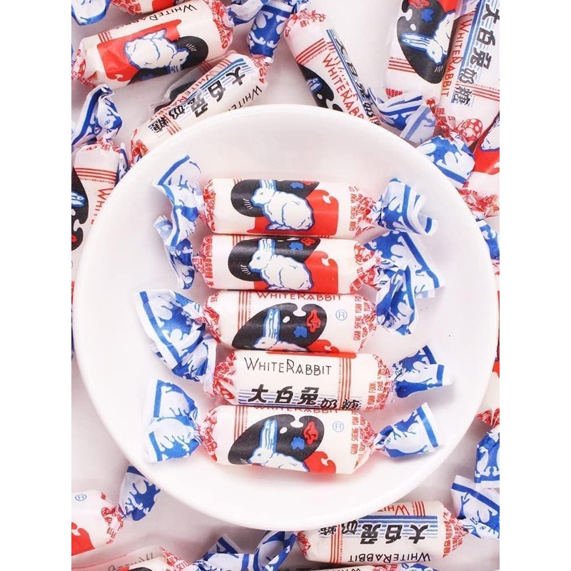 White Rabbit Candy，White Rabbit，Chinese Candy，500 Gram，About 90 pieces，Desserts, Wedding,Easter,Rabbit Toffee,Shanghai