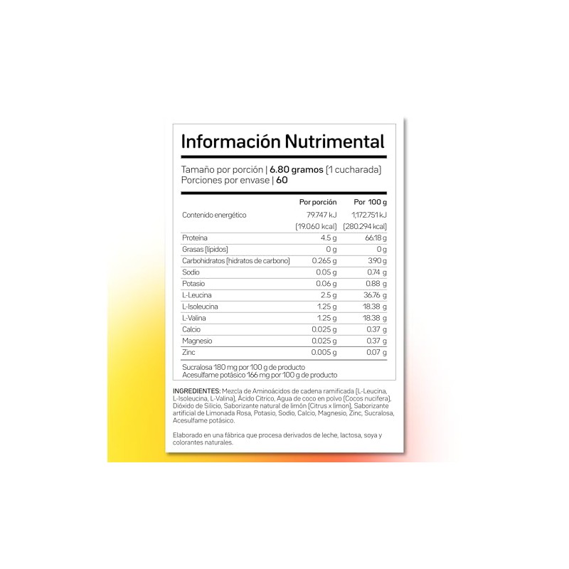 Primetech Nutrition Aminoácidos Bcaa Electrolitos Sabor Limonada