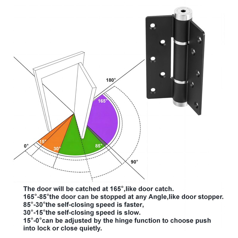 3 Pack Self Closing Door Hinge,5.8 Inch Spring Loaded Hinges,