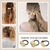 3PCS Metal Hair Ties, Elastic Gold Hair Ties for Think