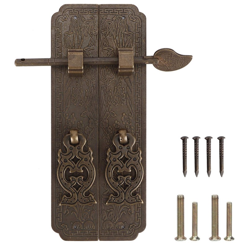 Furniture Door Handle, Chinese Style Antique Copper Gate Handle Cabinet