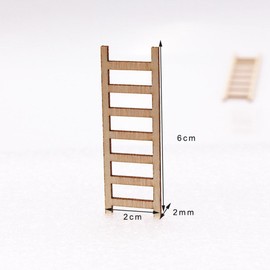 50PCS Mini Wooden Step Ladder Ornaments Fairy Garden Ladder Micro Landscape Ornament Wooden DIY Craft Ladder for Mini House Flower Pot Decor Wooden Stairs