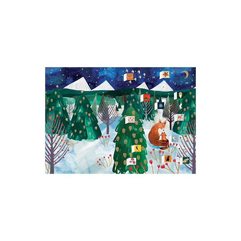 Roger la Borde Fox Cub's First Christmas Advent Calendar Card