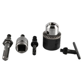 5 Pcs ZONADAH 1.5-10mm Quick Change Drill Chuck Adapter Kit Drill Chuck with Key 3/8-24UNF Thread Hand Drill Hex Shank Socket Square Wrench Electric Hammer Adapter Accessories