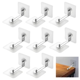 Pack of 8 tilt protection furniture without drilling, tilt protection furniture wall anchor, cabinet attachment wall without drilling, anti-tip holder for baby proofing and pet protection, wall anchor