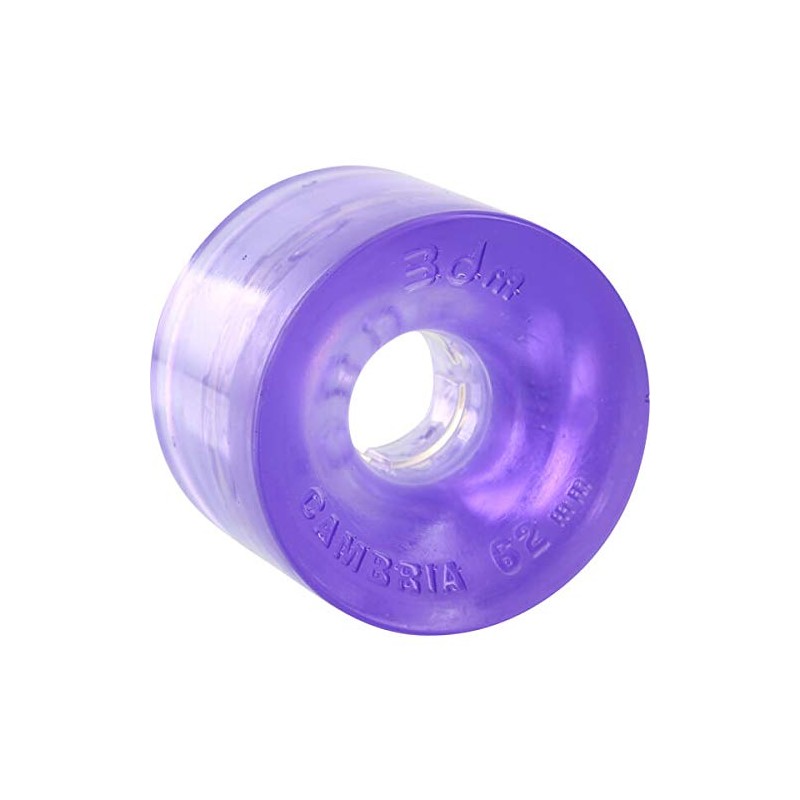 3DM Cambria 62mm 84a Clear Purple Longboard Wheels (Set Of