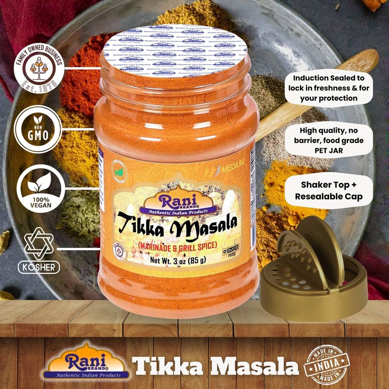 Rani Tikka Masala Indian 7-Spice Blend 3oz (85g) PET Jar