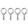 QWORK 3/8"-16 UNC Stainless Steel 316 Eye Bolt, 4 Pack