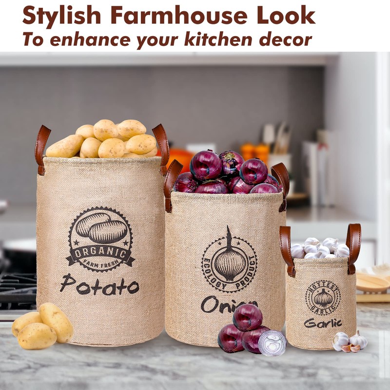 Kamehame Potato Storage Box 3 Pieces Potato Onion Garlic Storage