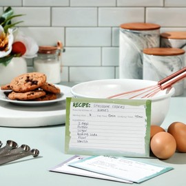 60-Pack Recipe Cards Double Sided, Colored Recipe Index Cards for Cooking and Kitchen Organization, Restaurants, Cafes, Diners, Watercolor Design, Bulk Pack (10.2 x 15.2 cm)